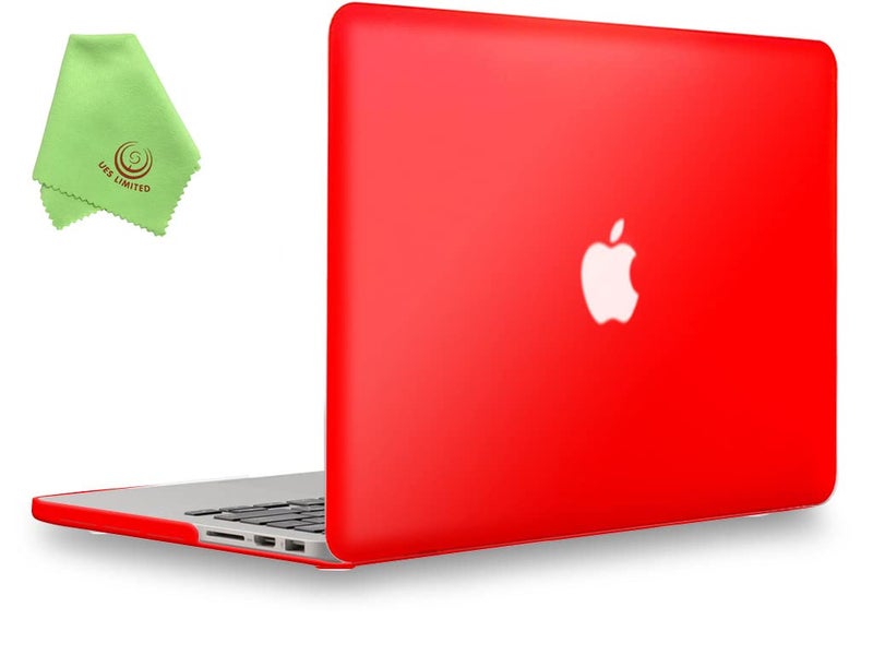 UESWILL Matte Hard Shell Case Cover Compatible with MacBook Pro (Retina, 13 inch, Early 2015/2014/2013/Late 2012), Model A1502/A1425, No CD-ROM, No USB-C, Red - Image 1